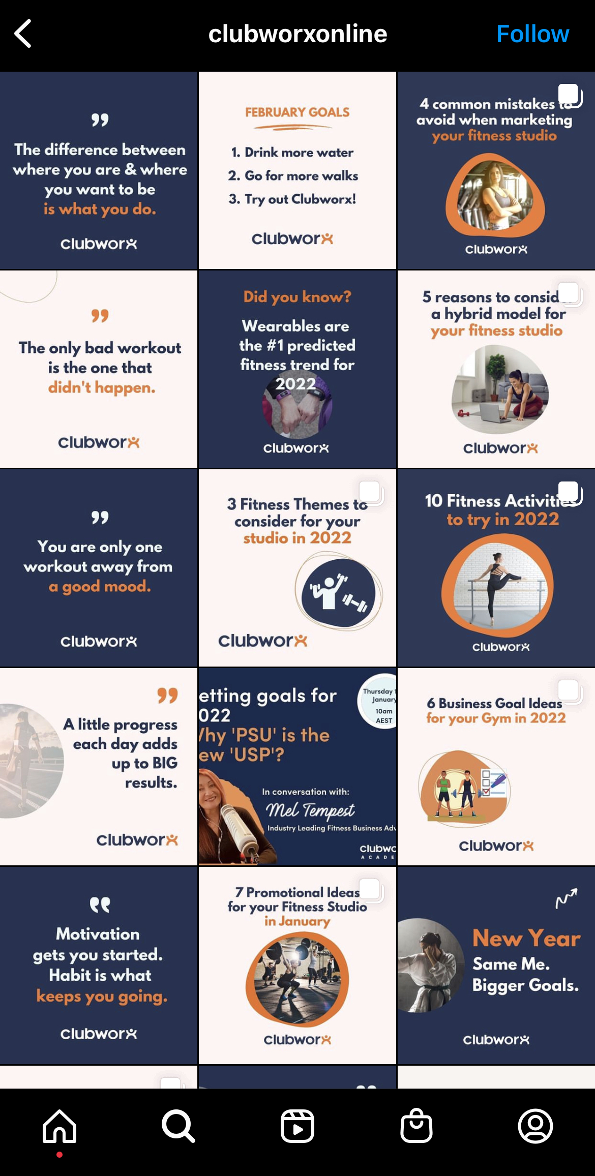 Clubworx Instagram feed